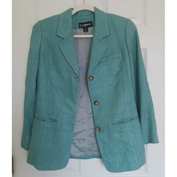 Vintage Company Ellen Tracy Silk Blazer Jacket Button Front Mint Size 4P - Picture 3 of 7